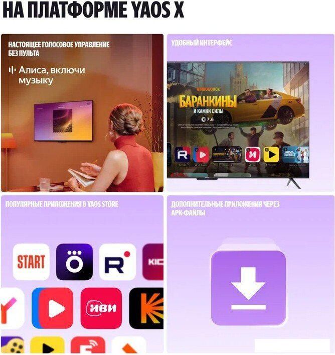 MiniLED телевизор Яндекс ТВ Станция Про MiniLED с Алисой 75